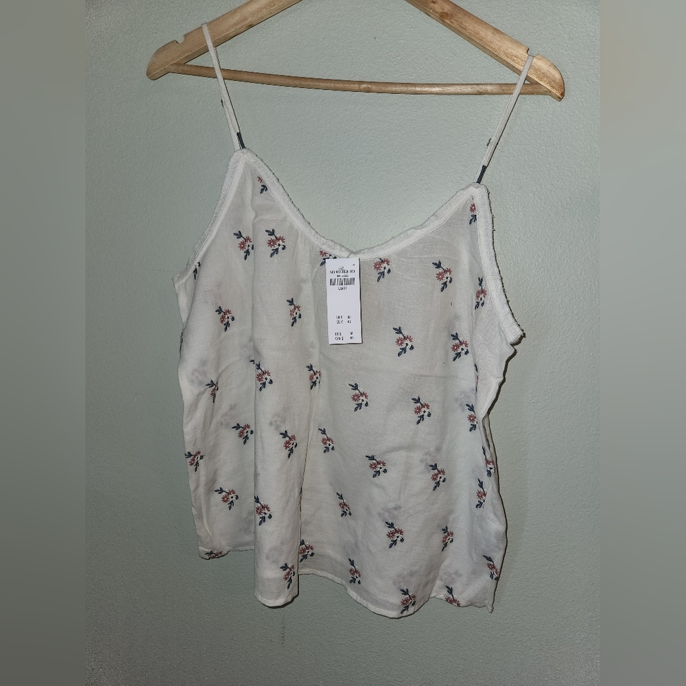 Floral embroidered A+F cami